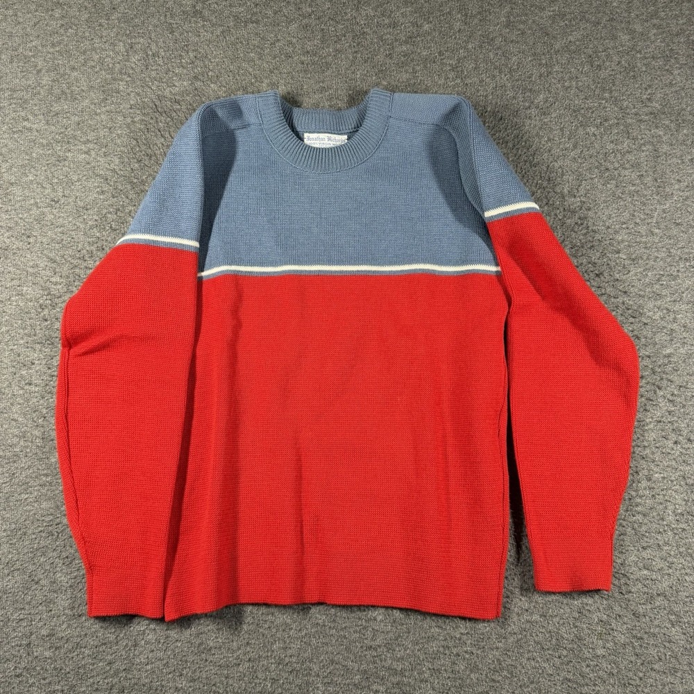 Vintage Jonathan Richards 100% Virgin Wool Knit Pullover Ski Sweater Mens Medium